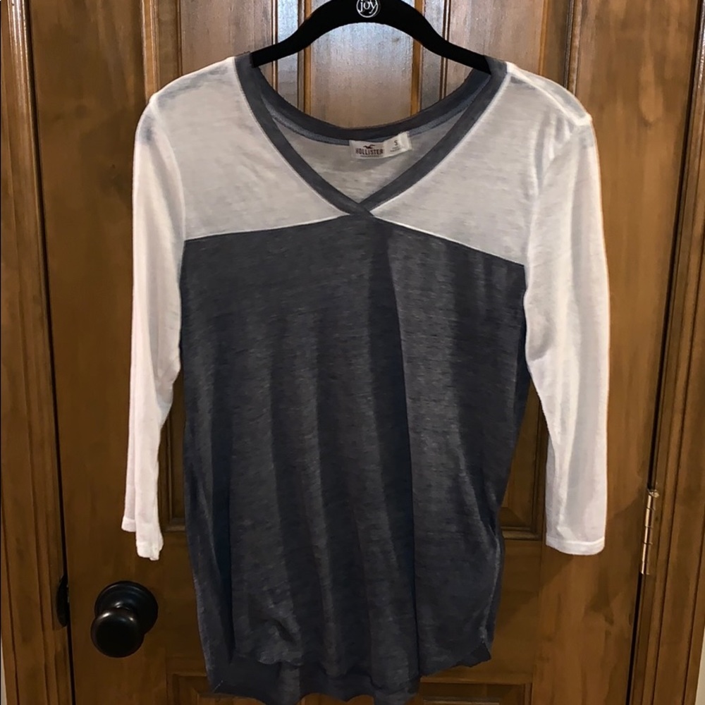 Gray and White Hollister shirt